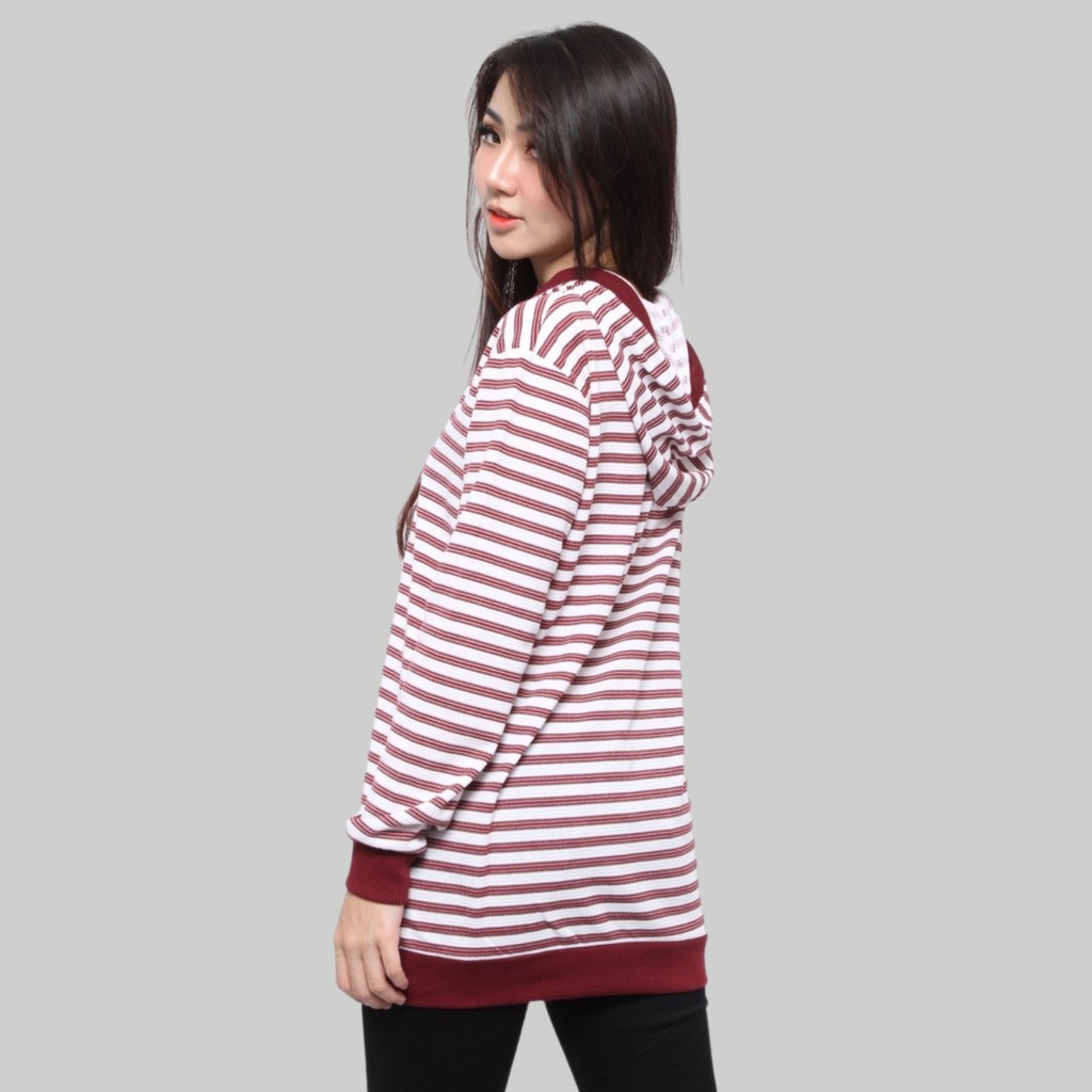Kaos Rajut Hoodie Wanita Lengan Panjang