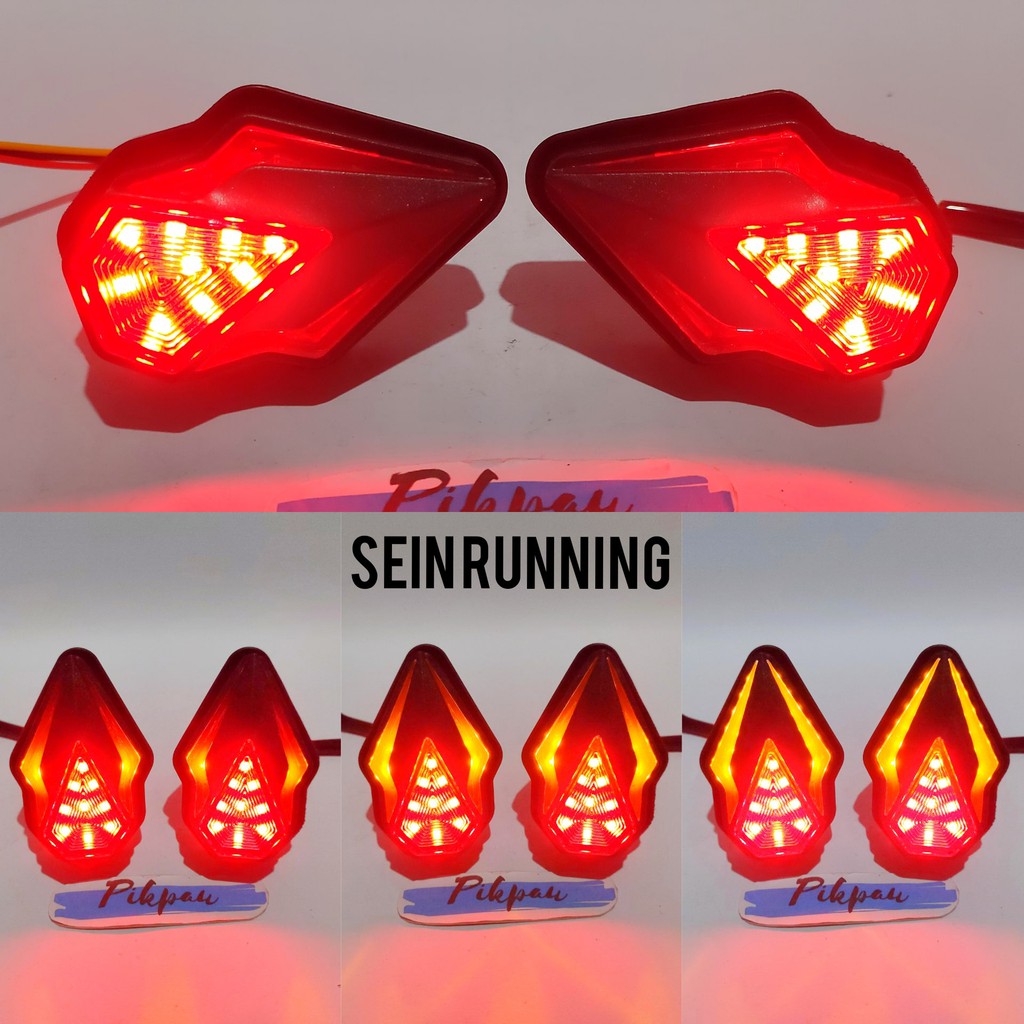 Lampu Sein Tempel Crystal Sen Motor Running Warna LED Untuk Universal