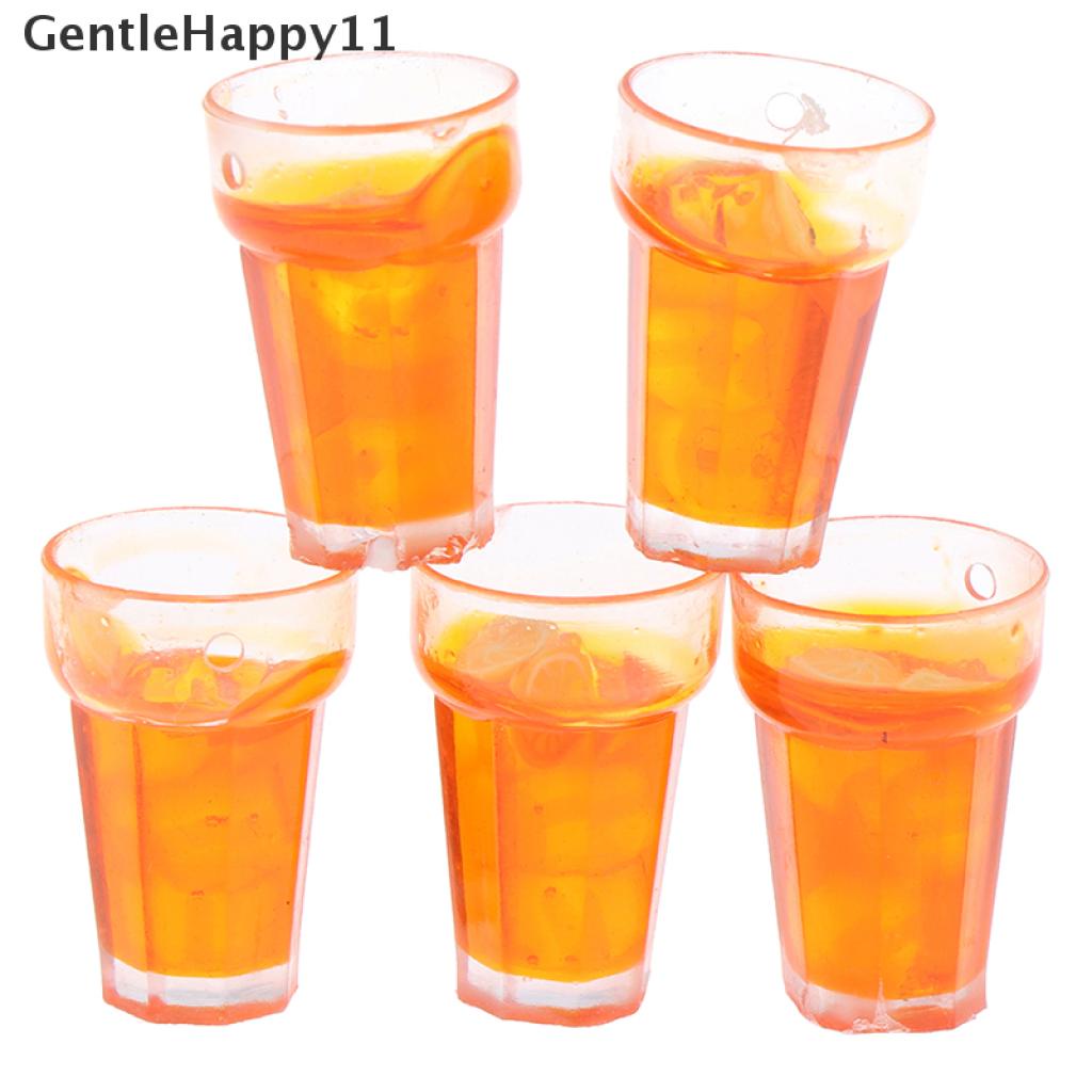 Gentlehappy 5Pcs / Set Mainan Miniatur Gelas Teh Lemon Skala 1: 12 Untuk Aksesoris Rumah Boneka