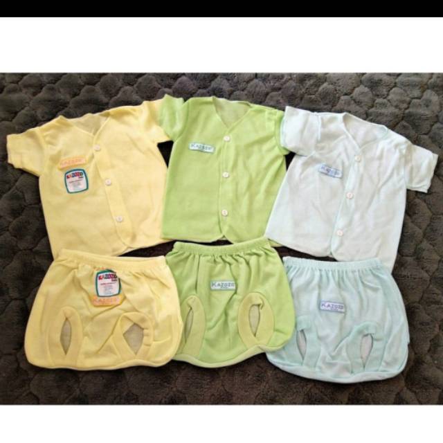 Setelan baju anak / bayi polos merk kazozo sz 3-6m