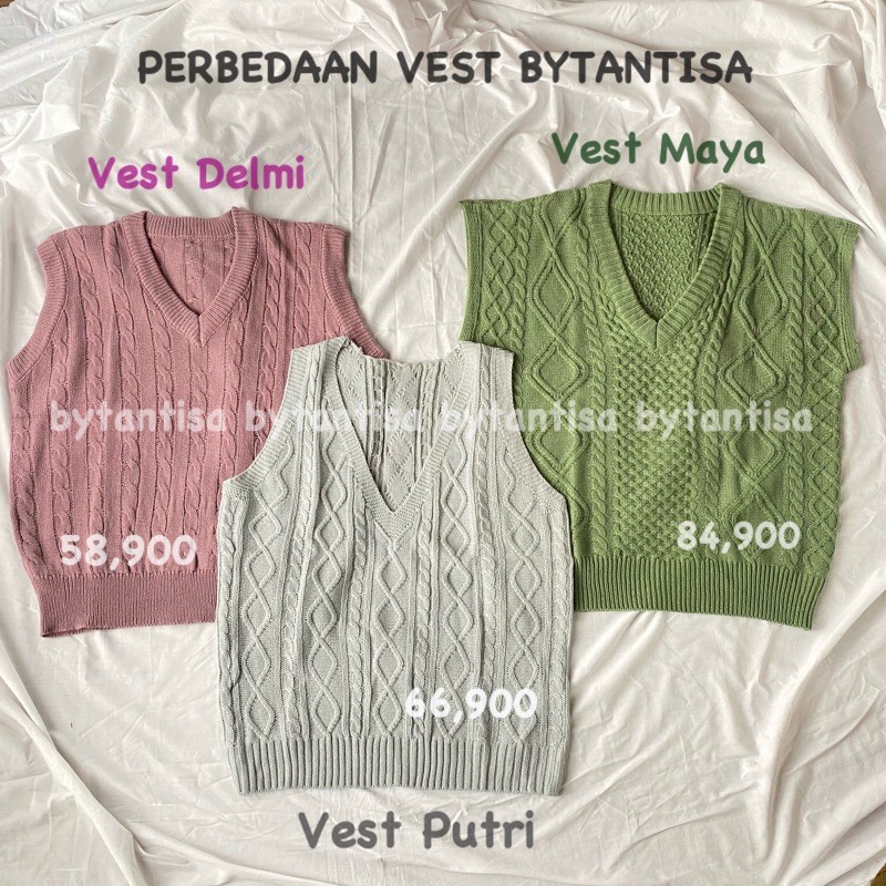 [SALE]Vest Rajut terbaru | Rompi Rajut Unisex Maya Oversize