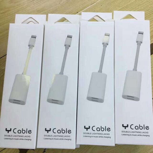 Kabel Converter Conector Double Lightning iPhone 7 / 8 / X Y Cable