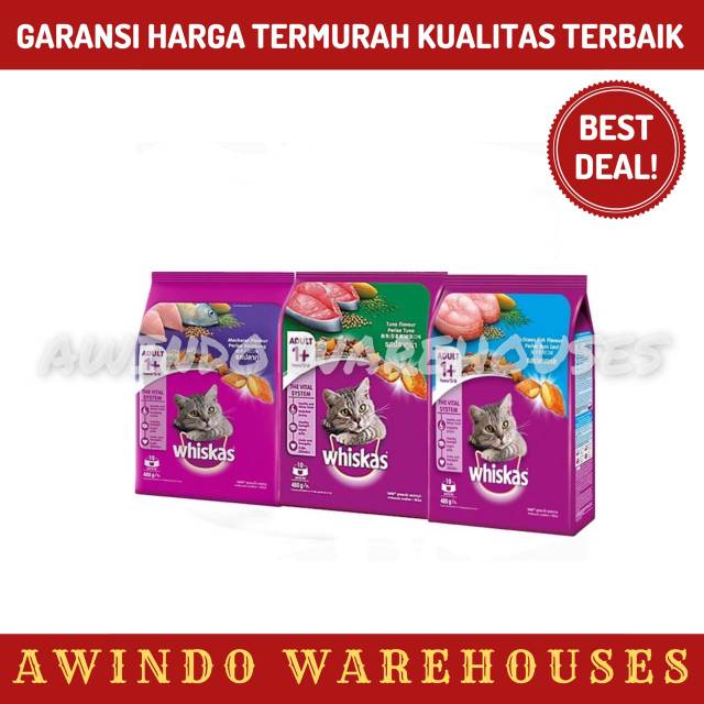 WHISKAS 480GR - Makanan Pakan Kucing Kering Whiskas Adult Ocean Fish 480gr 480 gr 480gram 480 gram Dry Food