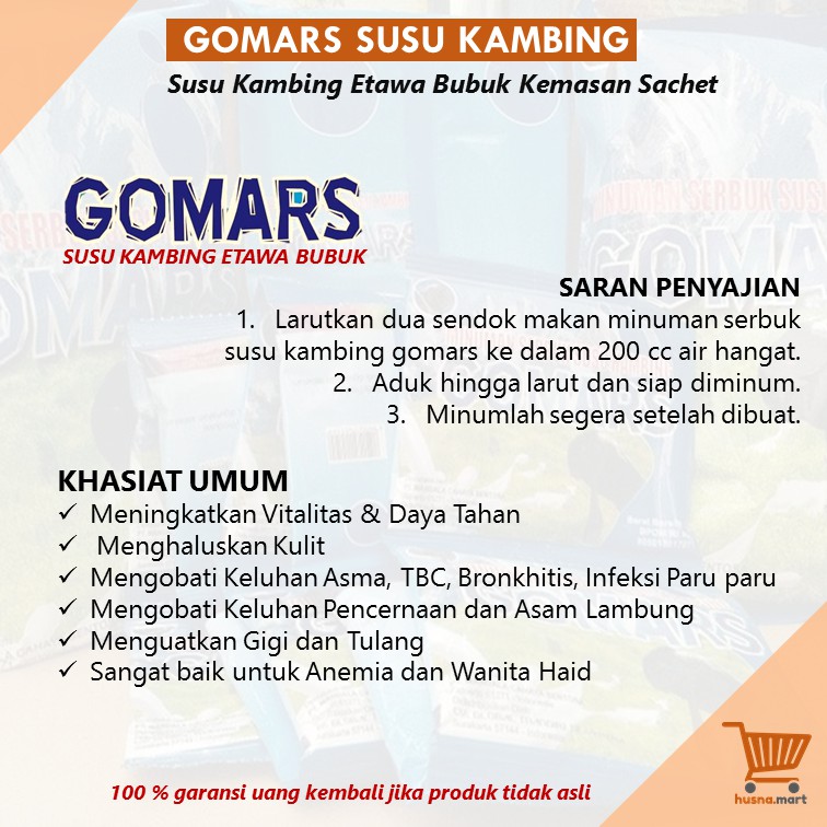 Gomars Susu Kambing Etawa Bubuk Original Kemasan isi 10 Sachet