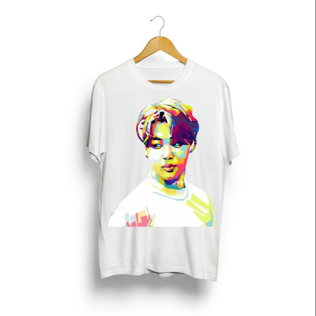 Kaos katun modal desain WPAP Edisi BTS ukuran A3