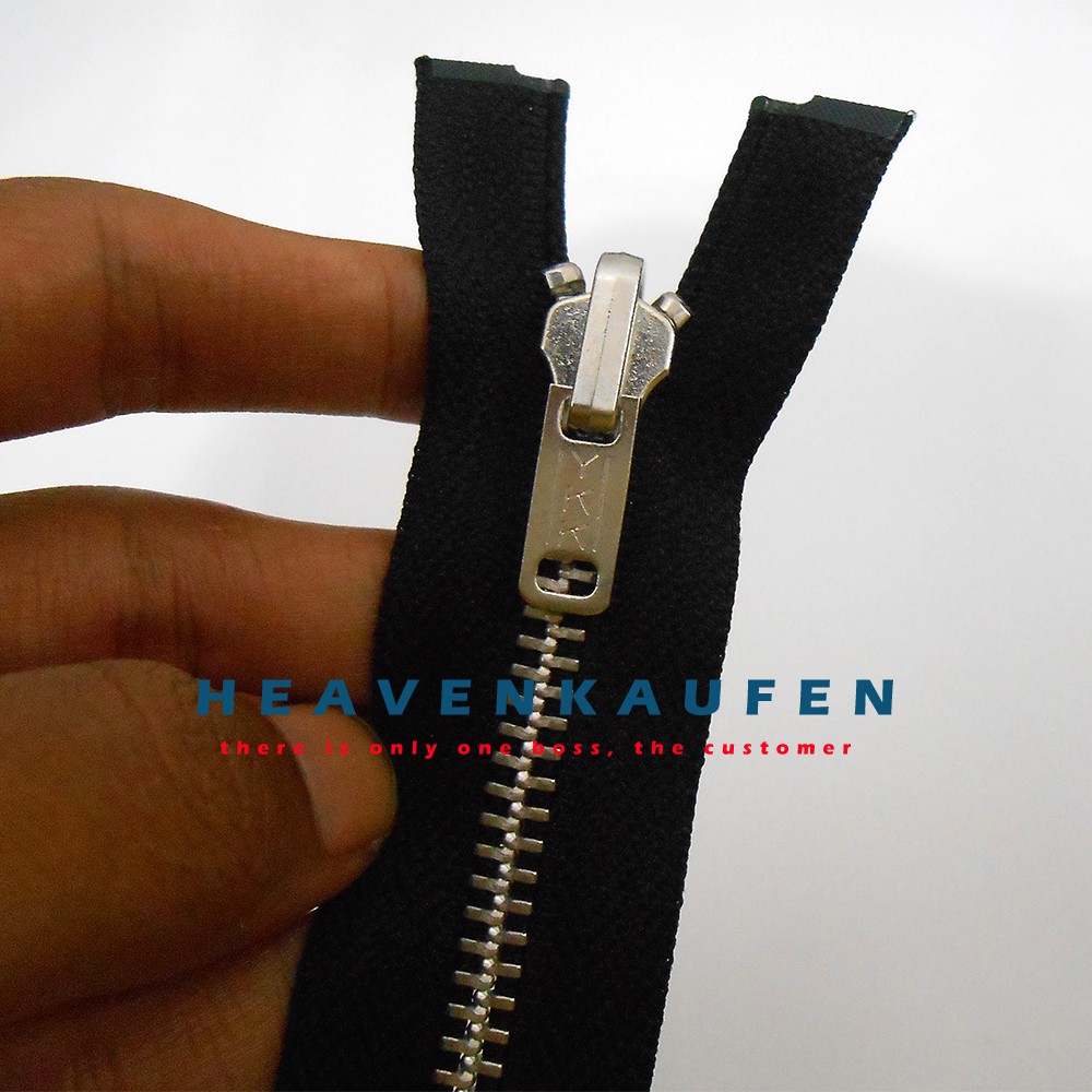 Resleting (Ritsleting) YKK 70 cm Bolak Balik Hitam-Silver