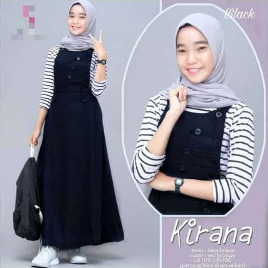 Overall Jumpsuit Gamis Anak Remaja Kirana - Navy