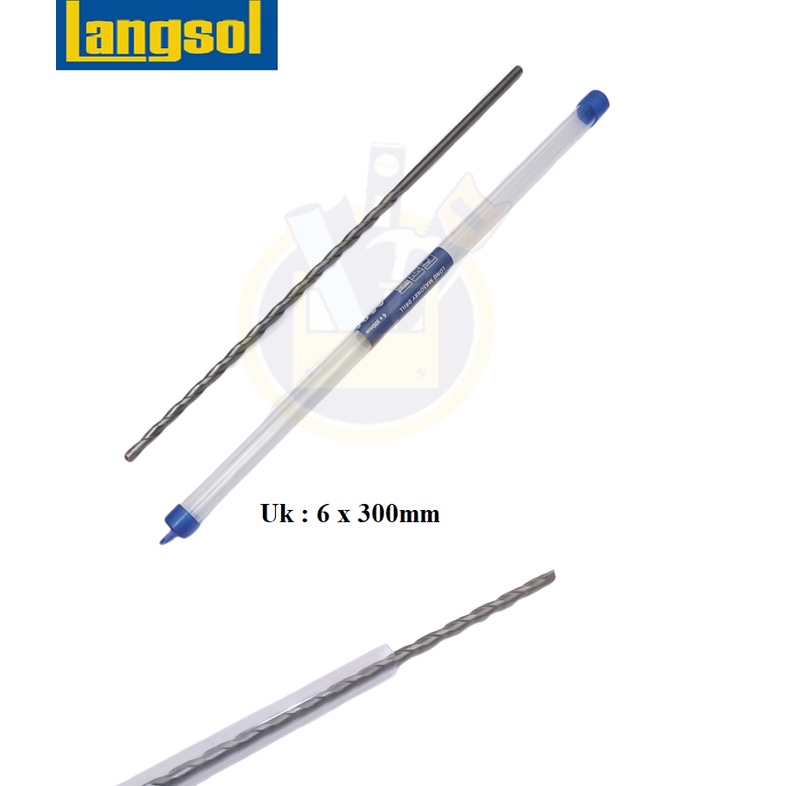 LANGSOL Mata Bor Beton / Tembok Panjang 6mm x 300mm 6 mm x 30 cm Masonry Drill Bit 6 mm Panjang