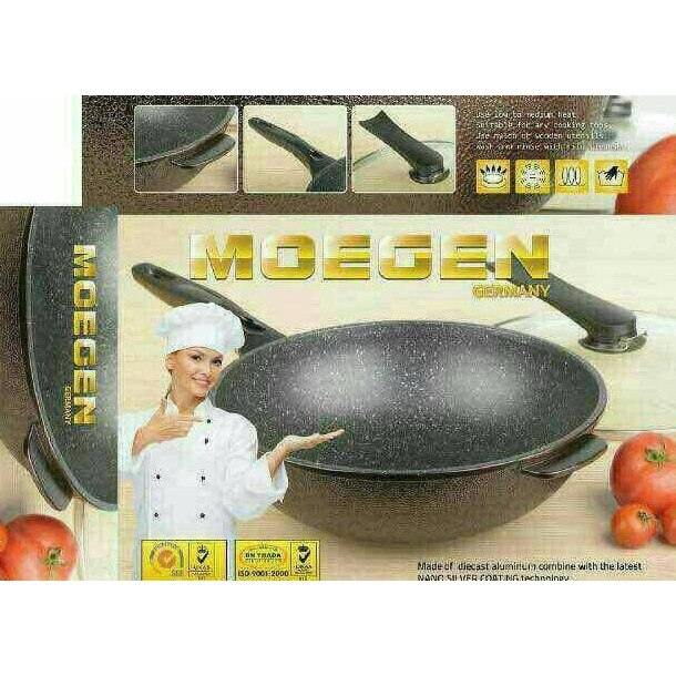 Panci Wok Pan mogen germany  / Wajan Moegen 30 cm lapisan MARBLE
