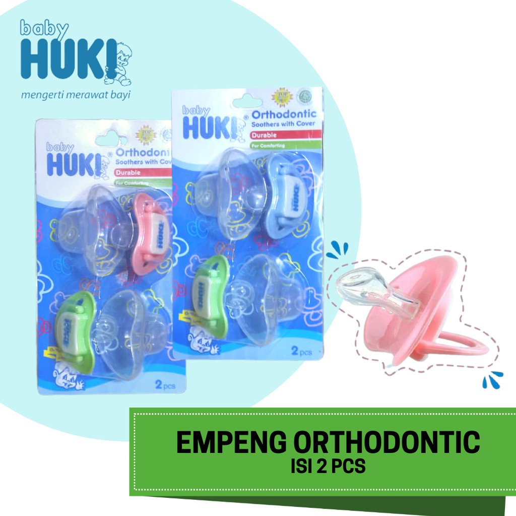 (2pcs) Huki Empeng Bayi Orthodontic Karet Empeng Gepeng Original