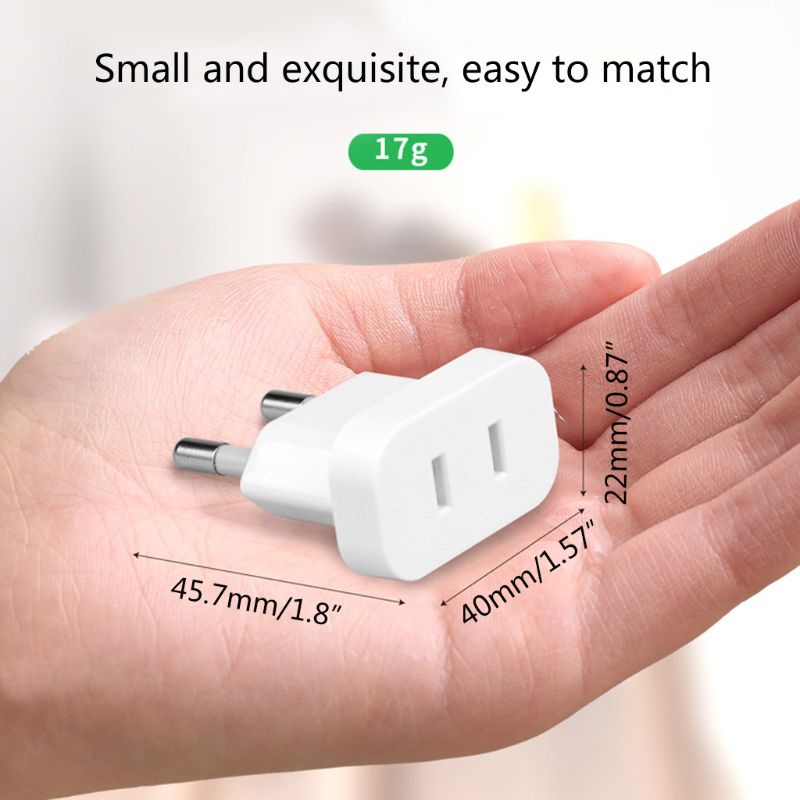Gro 4MM US Jack to EU Plug Outlet Travel Charger Power Socket Adapter USA to Eropa