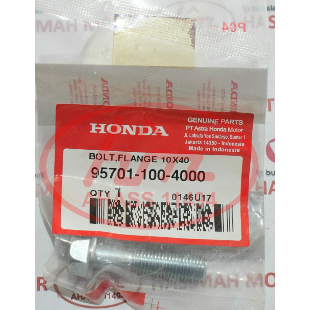BAUT (BOLT FLANGE 10X40) HONDA PCX 150, VARIO 125 FI ESP, DLL - KODE PART: 957011004000