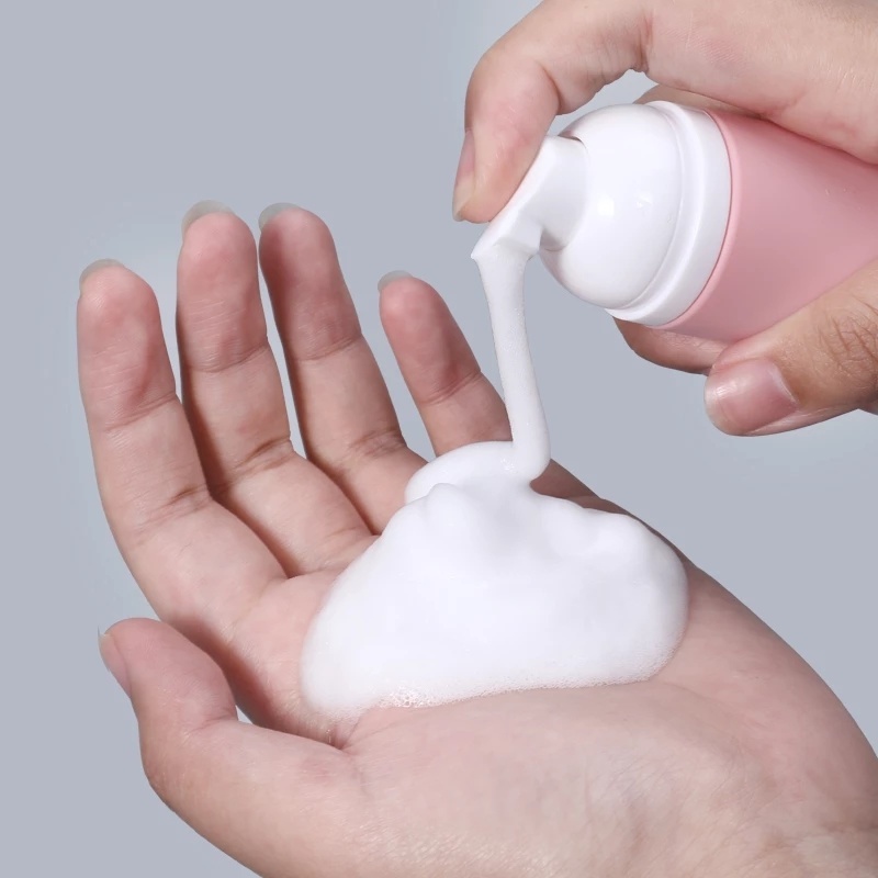 [50ml Mini Empty Refillable Empty Cosmetic container Cleanser Soap Shampoo Foaming Bottles Bottle] [Frosted Clear Color Plastic Foam Pump Bottles] [lotion essence Traveling and Outgoing Portable Container]