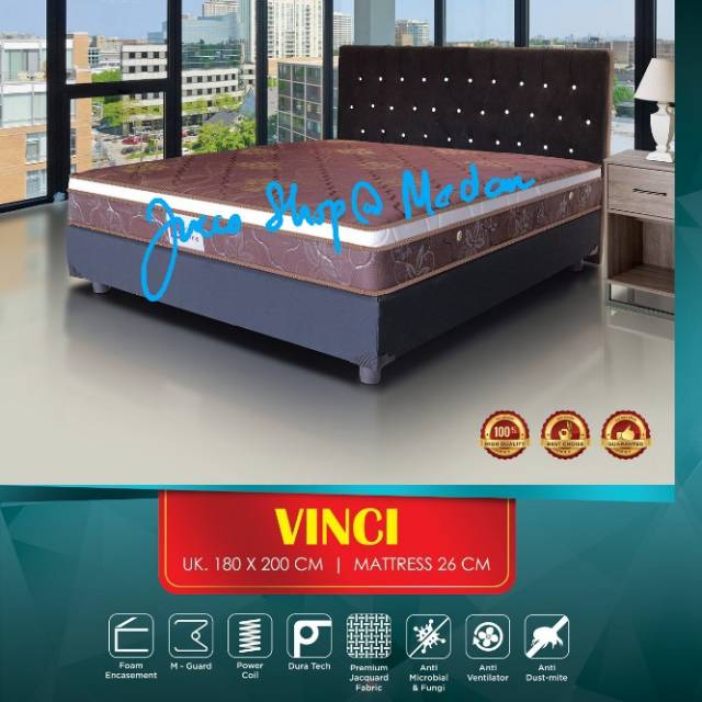 Springbed fullset.springbed minimalis uk.180 vincci.Anti tungau.Medan