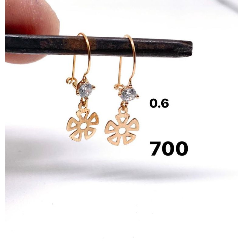 Anting anak dan dewasa emas asli kadar 700 70% 22 setengah g gr gram gold love ukir timun bintang bunga