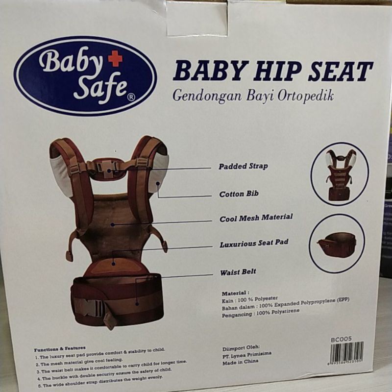 Gendongan Hipseat baby safe