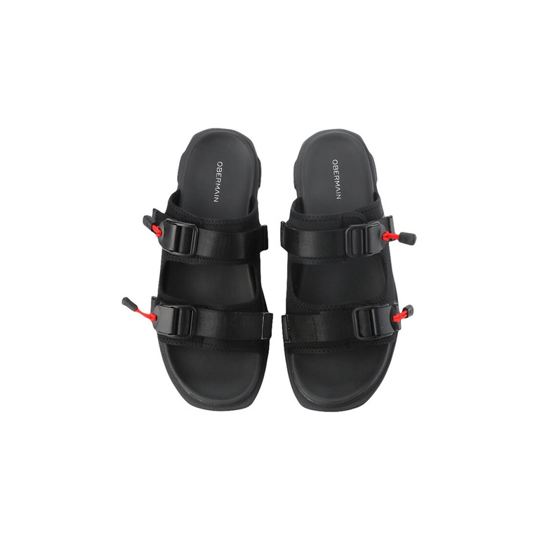 SANDAL SLIDE OBERMAIN PRIA ORIGINAL CASUAL OUTDOOR BRANDED HITAM OM16