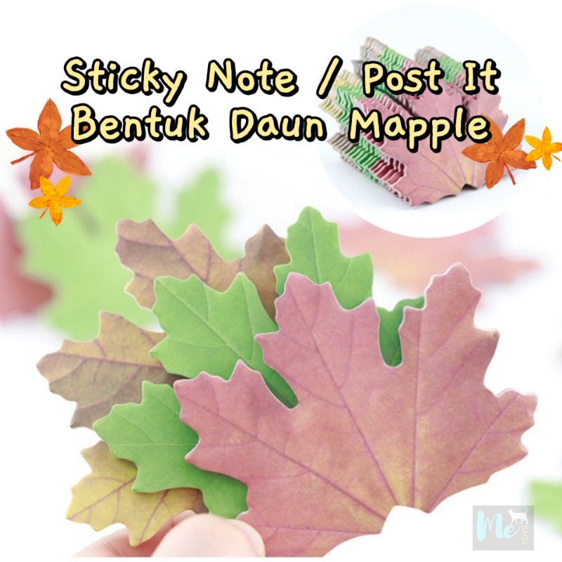 

Sticky Note / Memo Tempel Motif Bentuk Daun Mapple