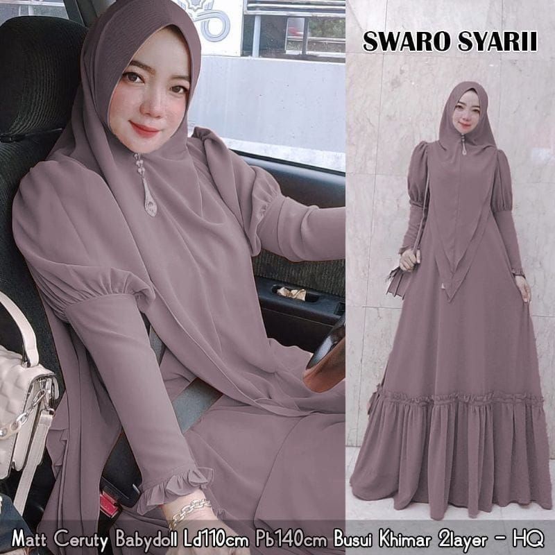 DRESS MUSLIM, baju wanita, baju gamis, dress, gamis, Baju gamis, fashion wanita, Swaro Syari