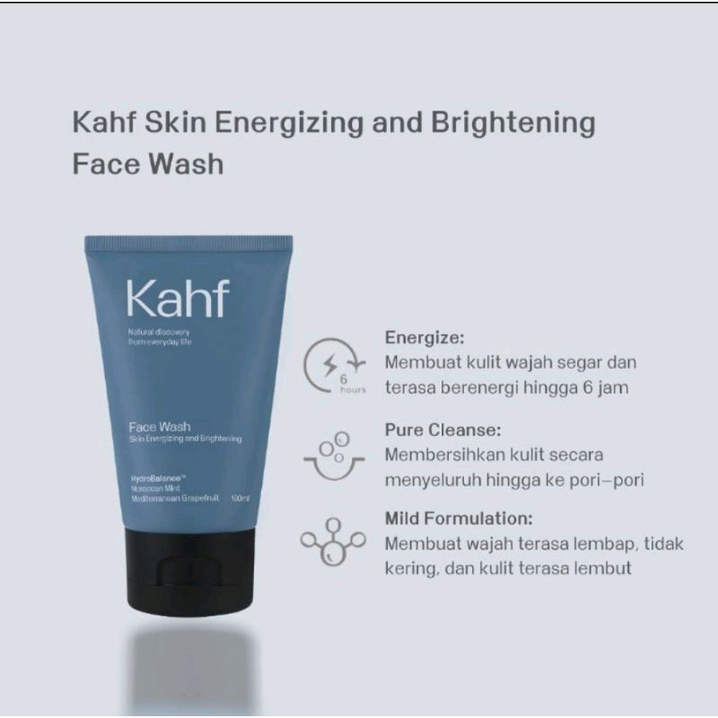 Kahf Face Wash &amp; Face Scrub 100 ml - All Variant | Sabun Cuci Muka Pria