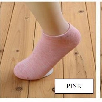 DODORY D060 Kaos Kaki Polos Wanita KaosKaki Spandek Pendek Korea Murah Short Socks-Pink