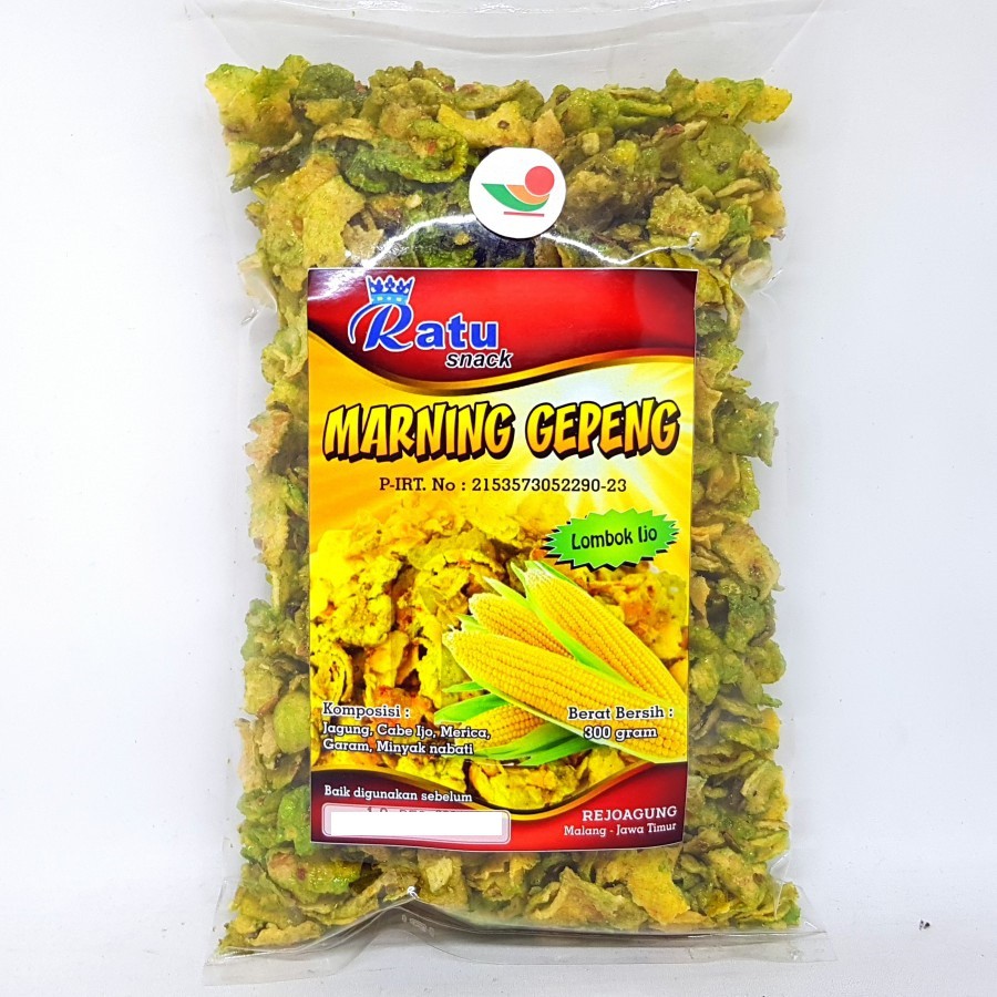 

RATU SNACK MARNING GEPENG LOMBOK IJO 300gr | KRIPIK JAGUNG MANIS PEDAS