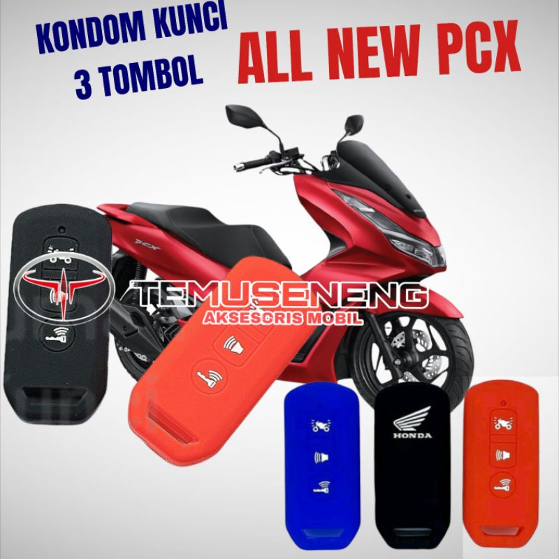 Sarung Kondom Kunci Motor Silikon Cover Remot Kunci Motor Honda All New Pcx Led 3 Tombol