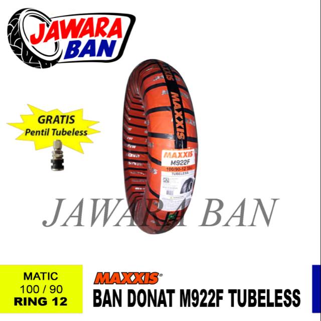 BAN MOTOR SCOOPY BAN DONAT RNG 12 MAXXIS M922F TUBELESS GRATIS PENTIL