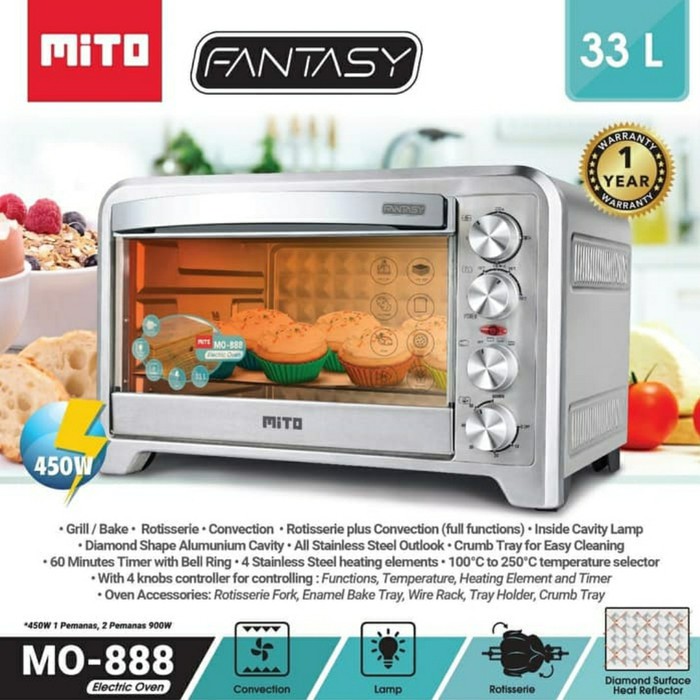 Mito Electric Oven 33 Liter MO-888 Fantasy Convection - Garansi Resmi