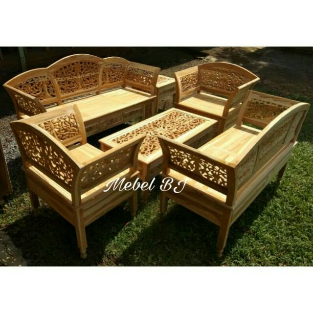 Kursi Tamu Kartini Ukir Mentah - Kursi Jati - Kursi Jepara