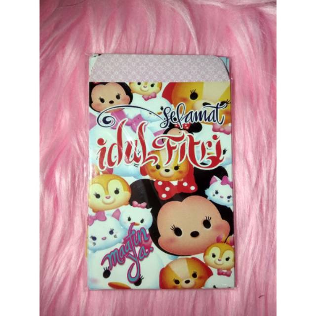 

Amplop lebaran 2025 motif pink tsum2 uk sedang