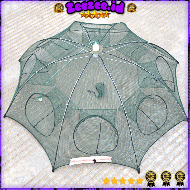 Jaring Pancing Ikan Hexagonal 8 Hole Fishing Net Trap Cage