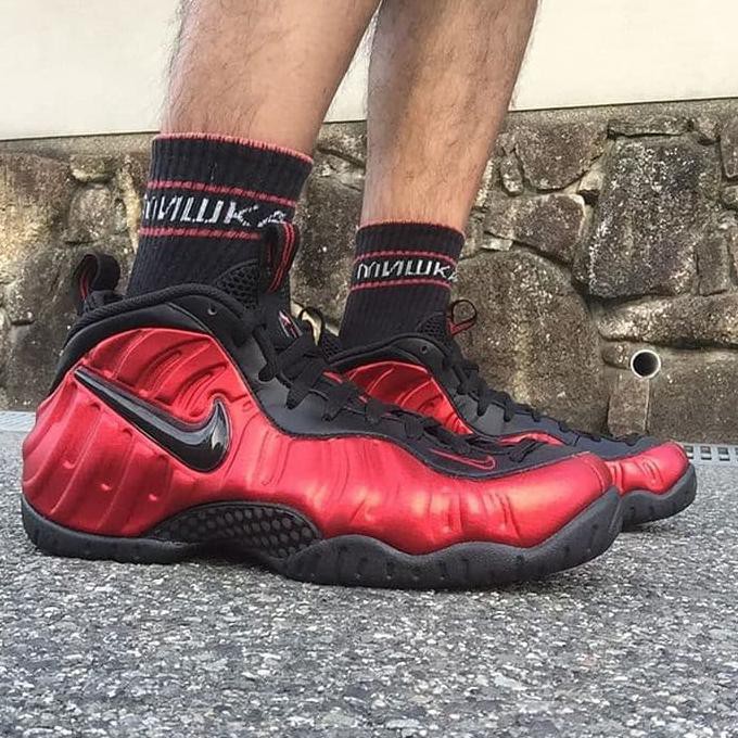 nike foamposite red black