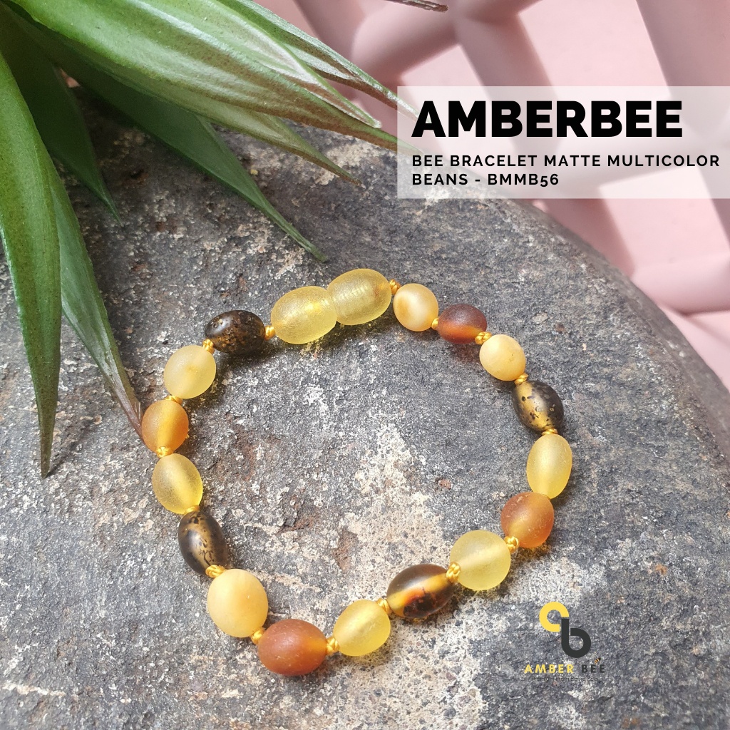 Set Kalung Gelang Amber Bayi &amp; Anak Tumbuh Gigi Premium Matte Beans Multicolor SNBMBM56143 Amber Bee