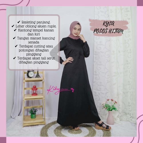 GAMIS WANITA POLOS HITAM  PUTIH /PREMIUM BISA BUAT SERAGAM/ GAMIS SERAGAM PENGAJIAN/ GAMIS TERBARU LEBARAN 2