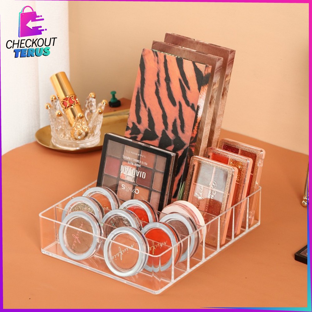 CT K41 K44 Rak Akrilik Kosmetik 7 Grid Tempat Penyimpanan Make Up Rak Kosmetik Acrylic Cosmetic Organizer