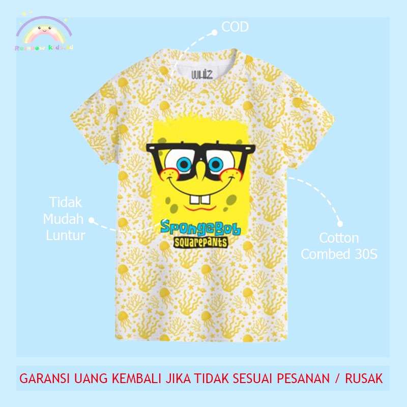 Pakaian Baju Kaos Anak Karakter Spongebob Kecil Laki Laki Perempuan Umur 1 2 3 4 5 Tahun Atasan Anak