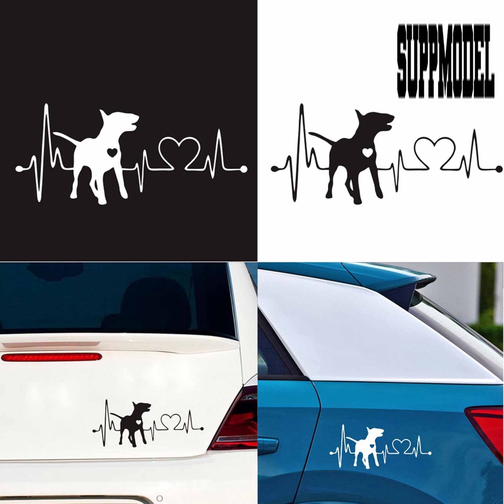 Stiker Decal Motif Detak Jantung Anjing Tahan Panas Untuk Mobil