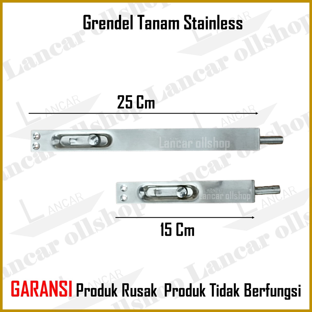 Slot Pintu / Grendel Tanam Stainless 6+10/ Grendel Tanam Pintu