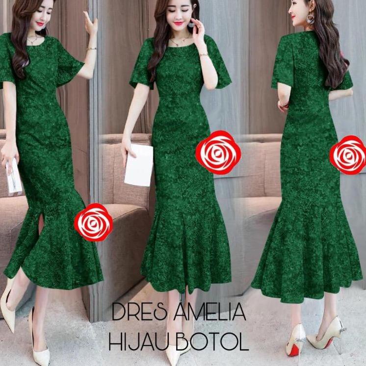 [SKU : IHYKK] DRES AMELIA JUMBO/DRESS AMELIA/ungu lilac/DRESS MERMAID BRUKAT DUYUNG DRESS BRUKAT PES
