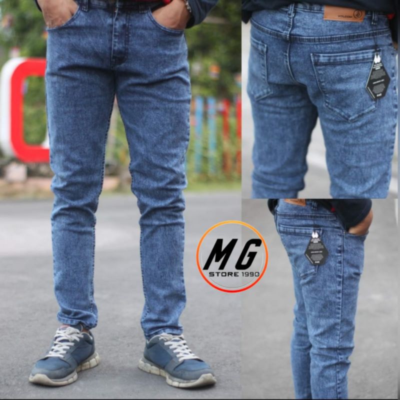 CELANA JEANS SOFT PRIA DENIM STREET PENSIL MURAH SNOW