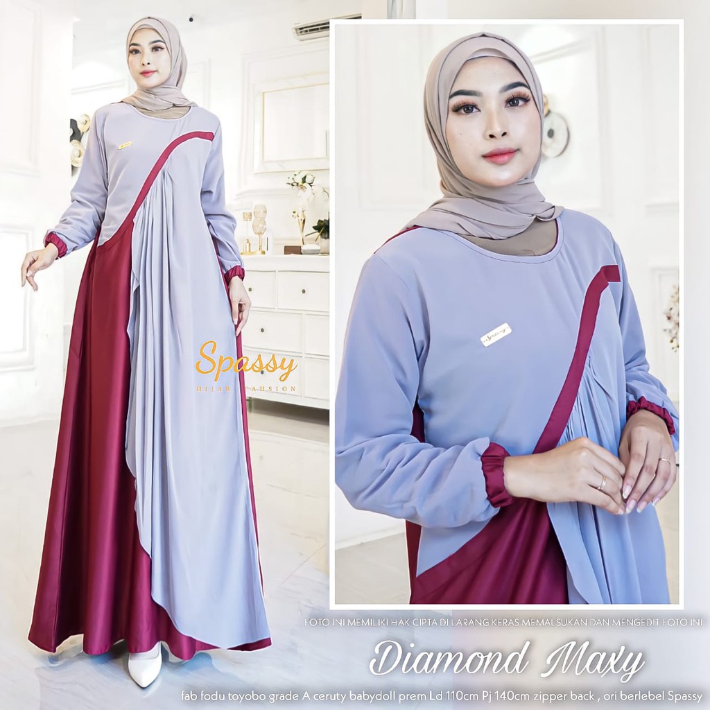 Diamond Maxy Dress Toyobo Fodu mix Ceruty Babydoll Original Spassy