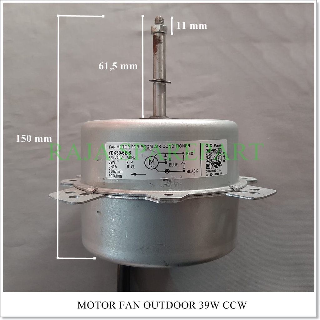 Motor Fan Outdoor AC 39Watt CCW (Putaran AS kearah Kiri - Berlawanan Jarum Jam)