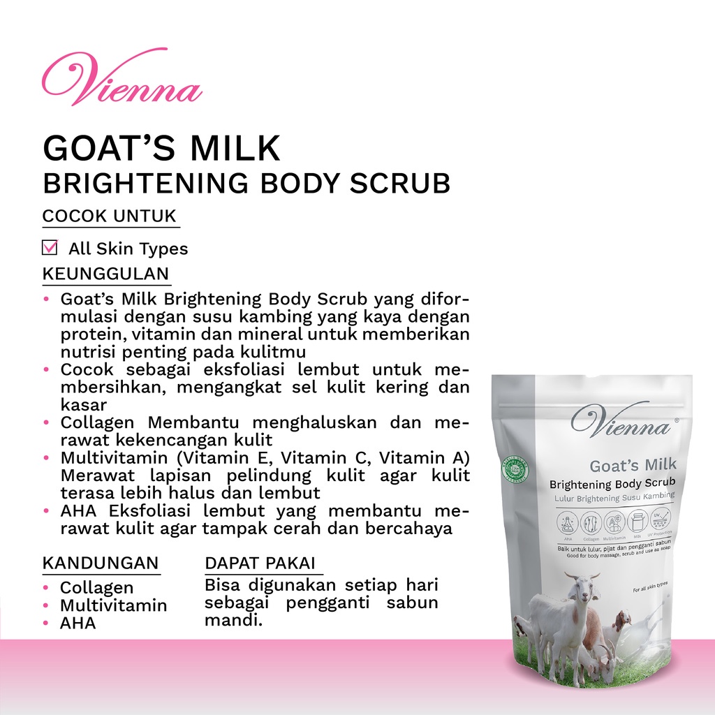 VIENNA Goat's Milk Body Scrub 1kg Refill