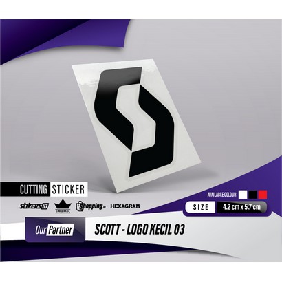 Cutting Sticker Sepeda Scott 03 Logo Kecil Stiker Motor Mobil Helm