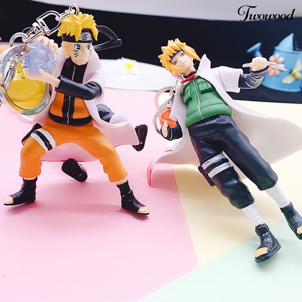 5pcs / Set Gantungan Kunci Desain Anime Naruto Bahan PVC Gaya Jepang