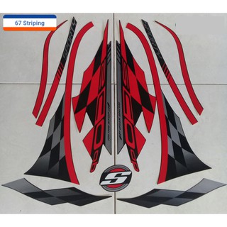  Stiker  Striping Motor  Honda Scoopy  Sporty 2021 Hitam Merah 