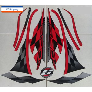  Stiker  Striping Motor  Honda Scoopy  Sporty 2021 Hitam Merah  