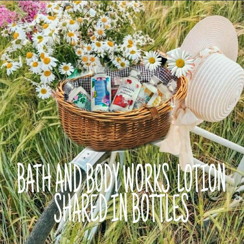 BBW BODY LOTION SHARE IN BOTTLE 3 ML &amp; 30 ML PART 1/4 INTO THE NIGHT PERFECT PEONY PURE WONDER IN THE STARS PINK CASHMERE SUNSET GLOW SALTWATER BREEZE SWEET PEA WHIPPED BERRY MERINGUE WHITE TEA &amp; SAGE WARM VANILLA SUGAR STRAWBERRY POUND CAKE STARLIT NIGHT