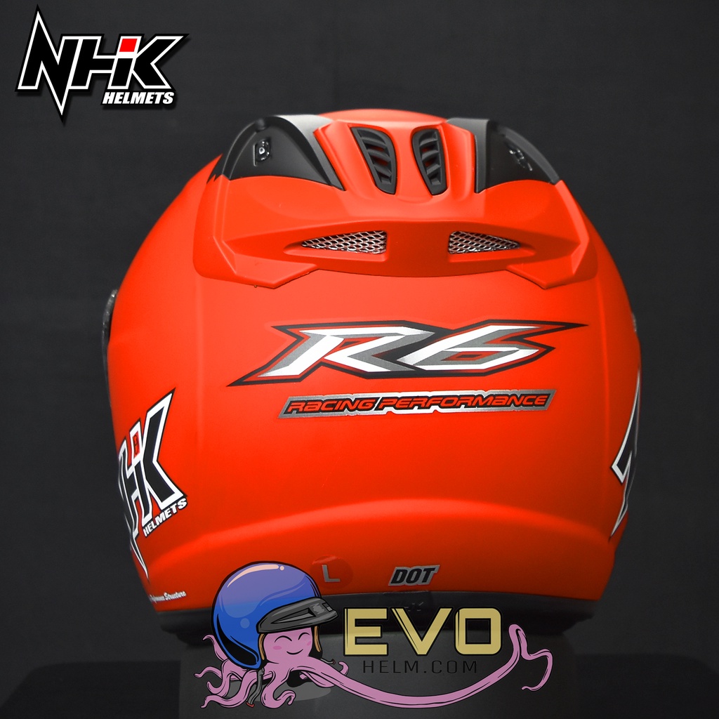 NHK R6 SOLID Half Face - Single Visor RED DOFF